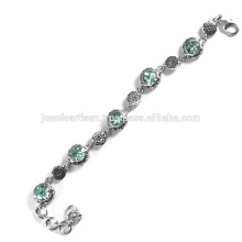 Beautiful Sky Blue Topaz Gemstone 925 Sterling Silver Bracelet Jewelry